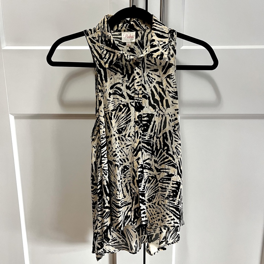 Animal print silk blouse